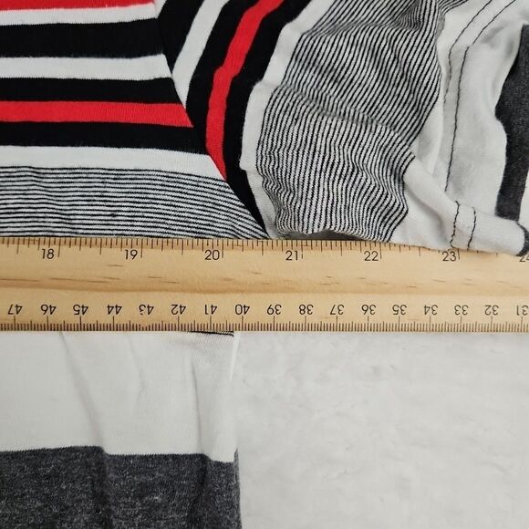 VTG SOUTHPOLE Mens White/Grey/Red Striped Shirt S/S Sz 2XL *Fits L*‎ V Neck - Picture 4 of 9